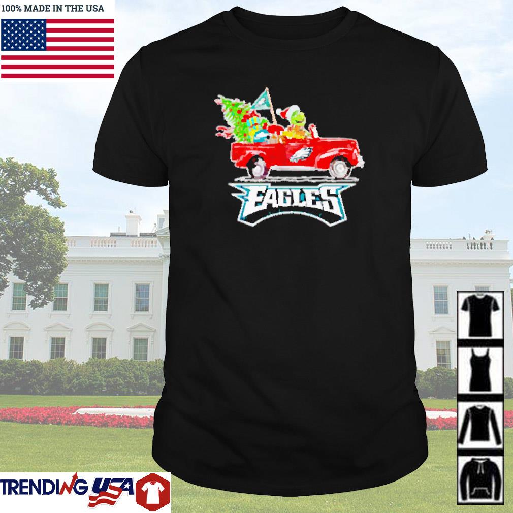 Best Grinch and Max driving car Philadelphia Eagles Christmas shirt