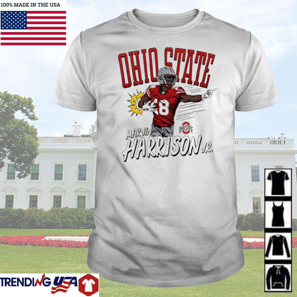 Nice Ohio State Marvin Harrison Jr. 18 retro football player shirt