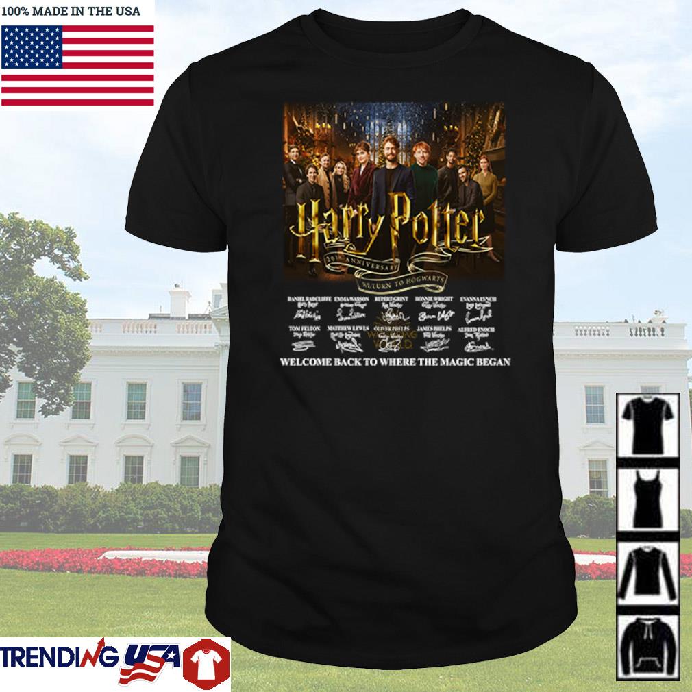Top Harry Potter 20th anniversary Return to Hogwarts Welcome back to where the magic began shirt